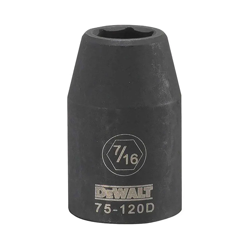 1/2" Square Drive Cropped Impact Socket 6 Points, 7/16"