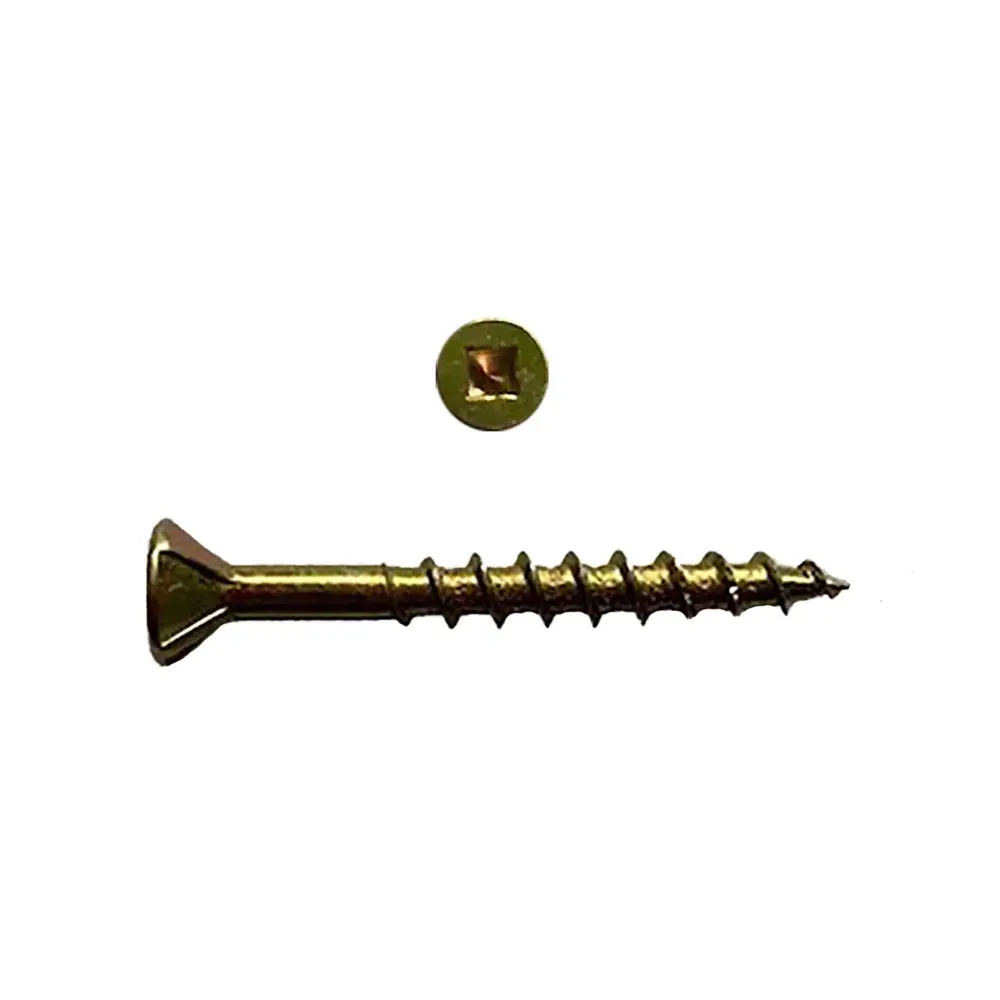 Square Head Construction Screw Goldenrod Zinc #8 x 1-3/4", 500 Units