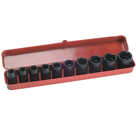 Teng Tools - 9121 Metric Impact Socket Adjust 10 Piece 1/2in Drive - 10 Piece set
