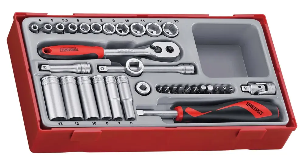 Teng Tools TT1435 35 Piece 1/4" Drive Socket Place