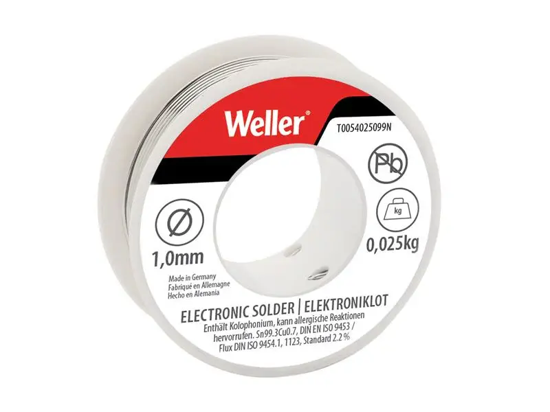 Weller Electronic Lead-safe Solder Sn99 Cu3, 1mm 25g