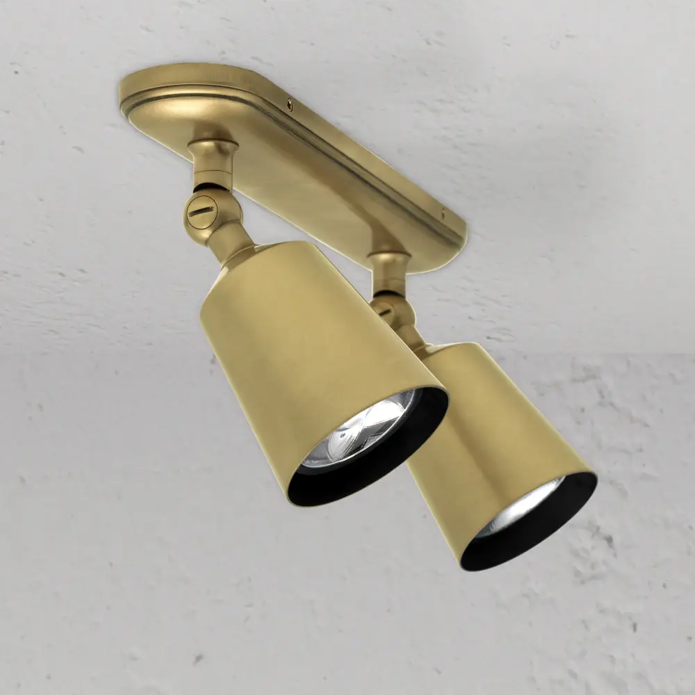 Baylis Double 50mm Spotlight - Antique Warm alloy