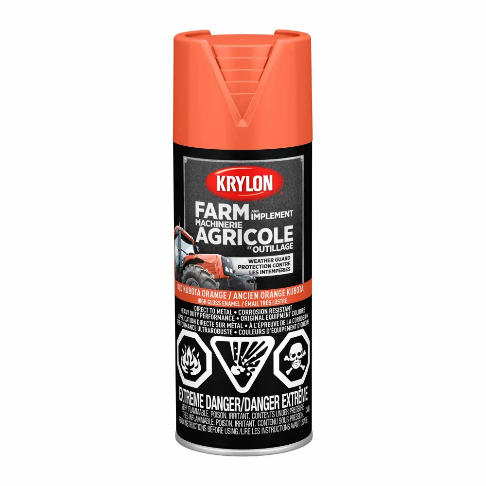 Krylon Farm and Implement Spray Paint High Gloss Old Kubota Coral, 340 g