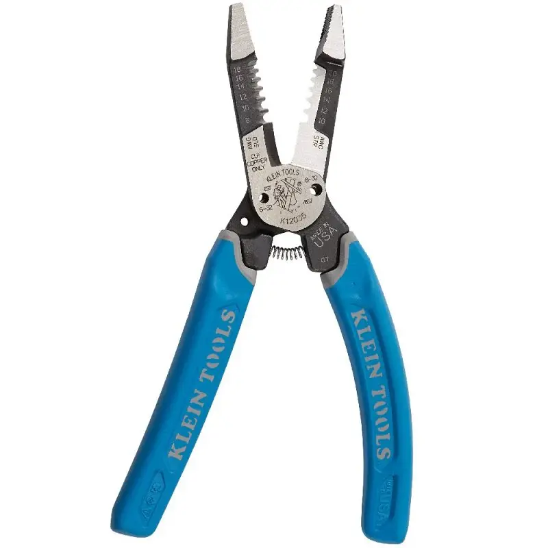 Klein-Kurve K12035 Reinforced Wire Stripper, 18 to 8, 20 to 10 AWG Wire, 8.41 OAL, Comfort Grip Handle
