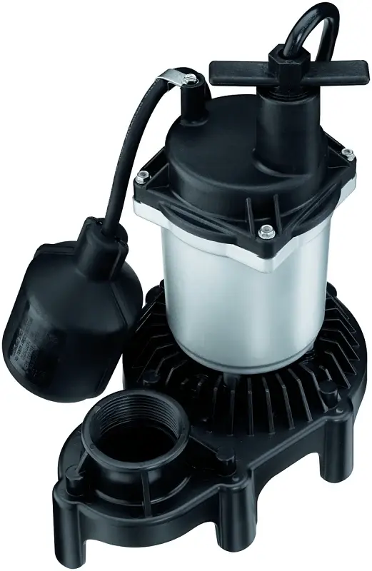 Simer 2165 Sump Pump, 1-Phase, 4.1 , 115 V, 0.5 hp, 1-1/2 Outlet, 22 ft Max Head, 960 gph, Thermoplastic