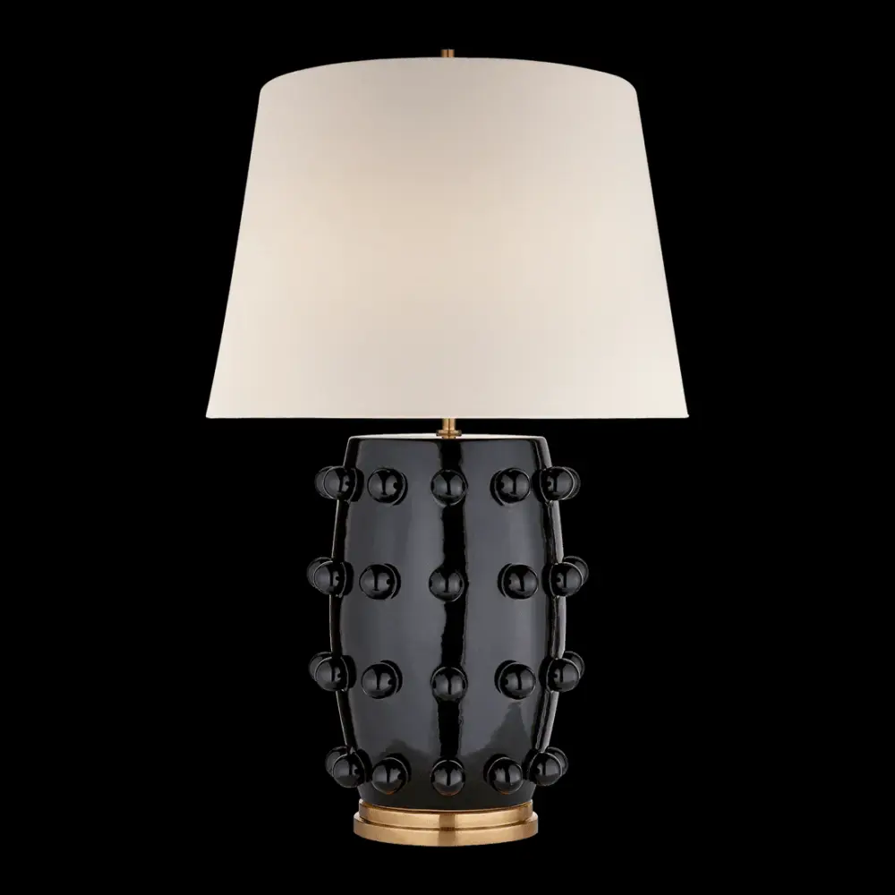 Linden Medium Lamp - Black Flax Shade