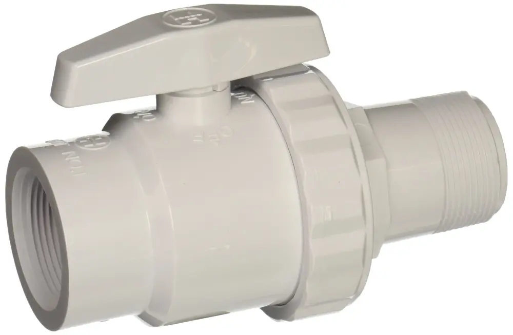 Hayward Trimline 2-Way Ball Valve, 1-1/2-Inch SKT Pipe PVC Material White
