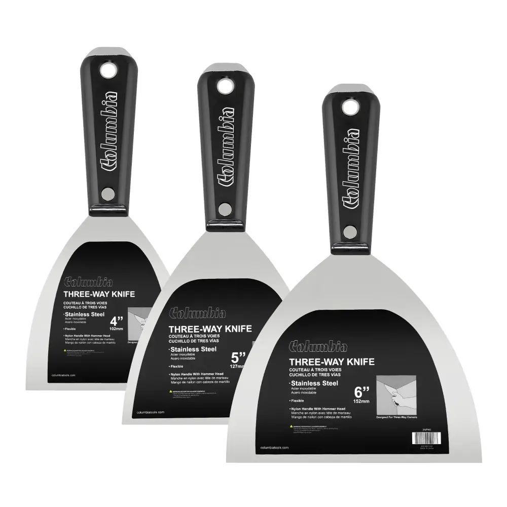 Painters Plastic Columbia 3Way Stainless Steel Putty Knife Adjust