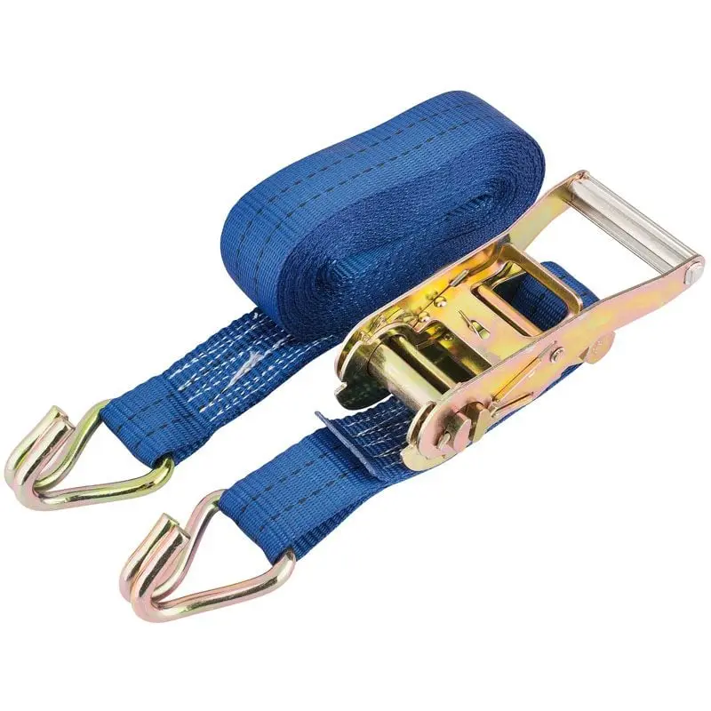 Draper RTDS/6M075T/HB Dense Duty Ratcheting Tie Down Straps, 6m x 38mm, 750kg - (16263) Brass Grommets