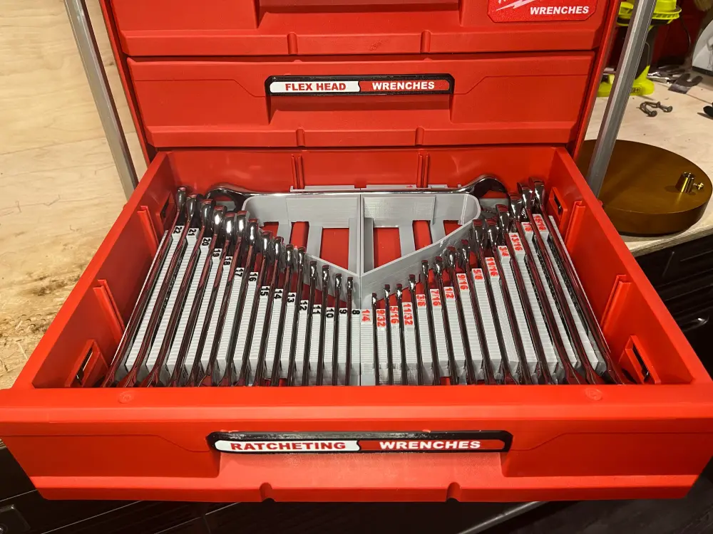 Mesh Shade Packout Drawer Inserts Milwaukee Ratcheting Combination Wrench Sets (RCW-S D and RCW-M D)
