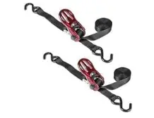 Reese 1 Inch x10 Foot J Hook 2pc Ratchet Tiedown (UL Certified)