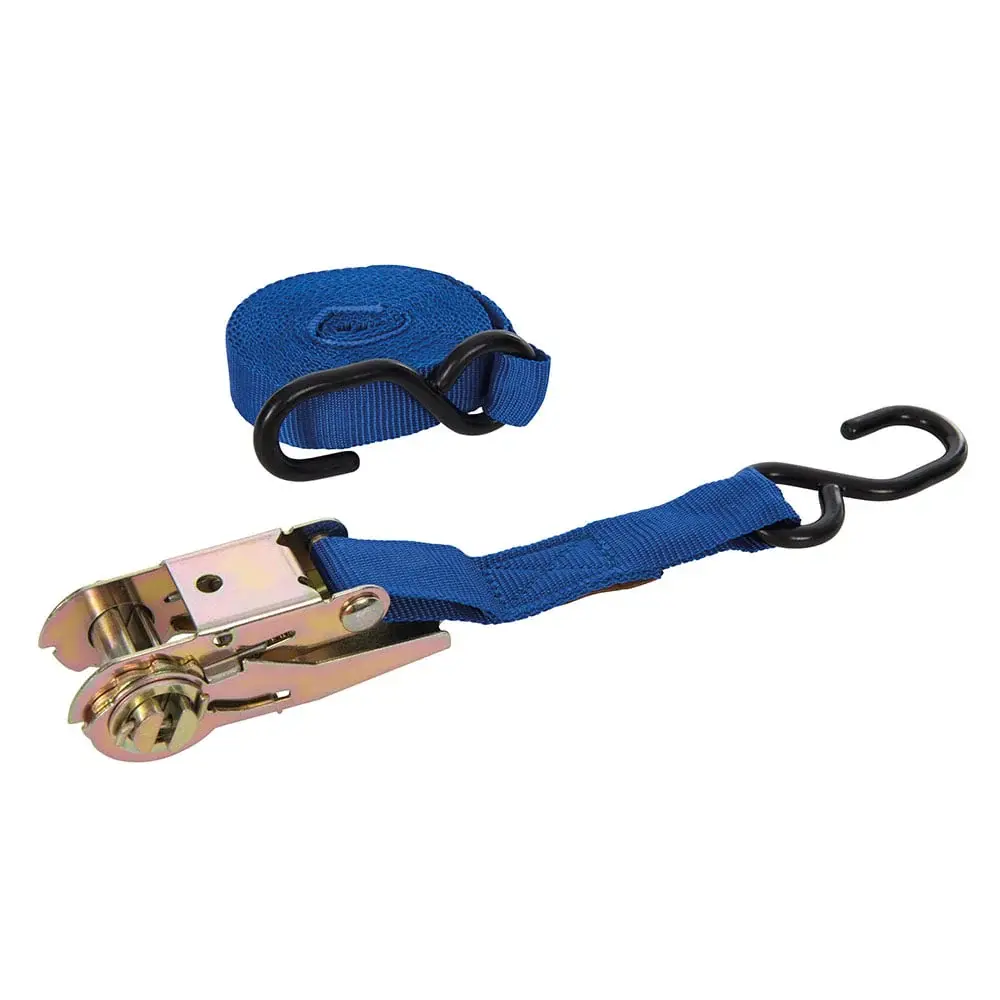 Silverline Ratchet Tie Down Strap S-Hook 4.5m x 25mm - Rated 250kg Capacity 500kg - MS21S
