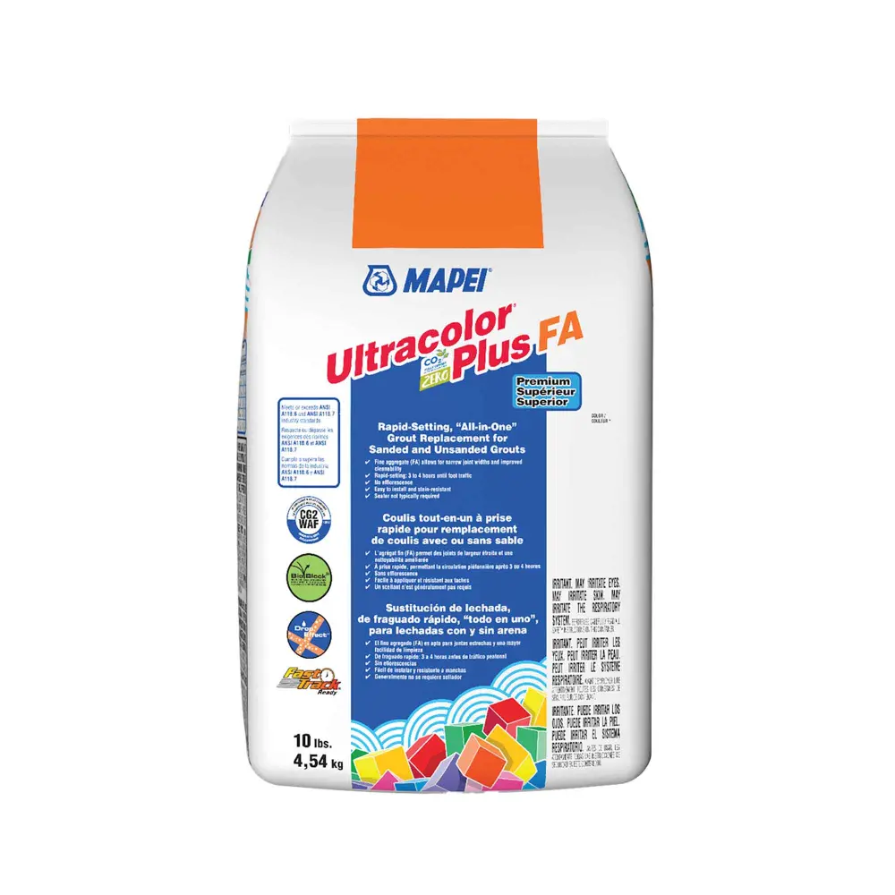 Ultracolor Plus FA Rapid-Setting All--One Grout Replacement Sanded and Unsanded Grouts 10 lbs, Toasty Grey #93