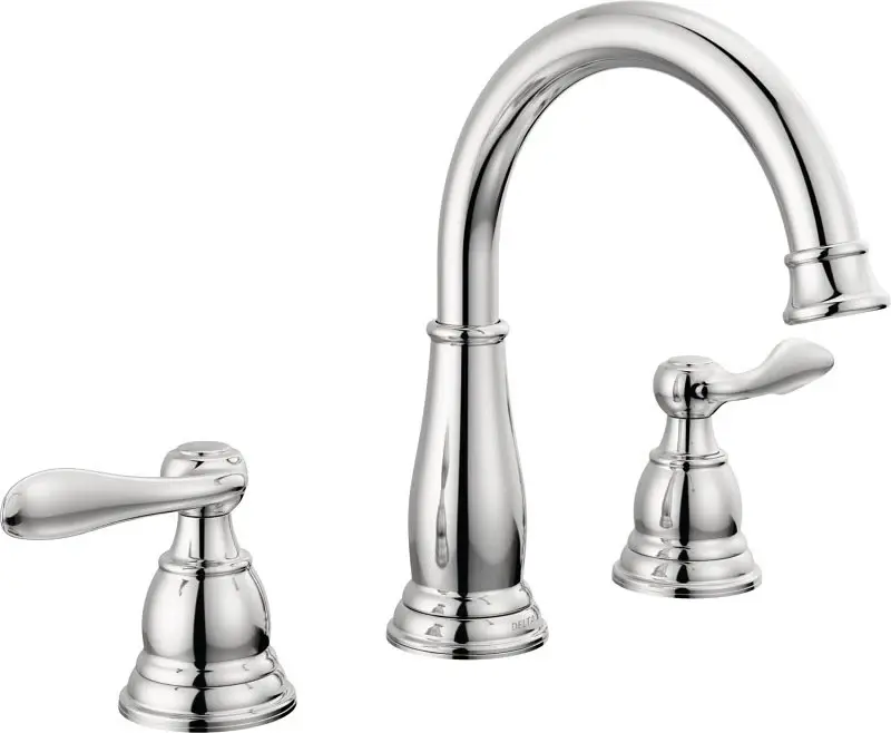 Delta Windemere Series 35896LF Bathroom Faucet, 1.2 gpm, 2-Handle, 3-Faucet Hole, Acrylic, Chrome, Lever Handle