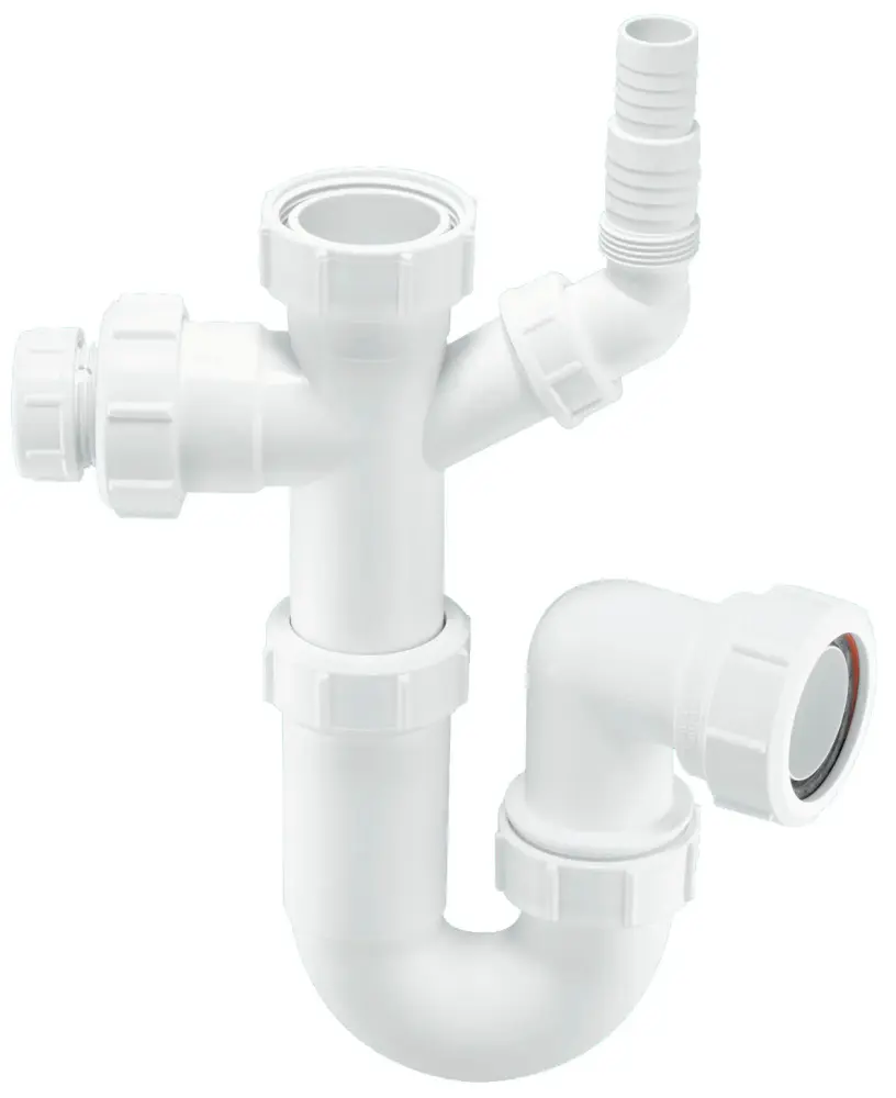 McAlpine ASC10-CO 75mm Water Seal 1½" Multifit Outlet Tubular Spin Sink Trap 19/23mm pipe connection