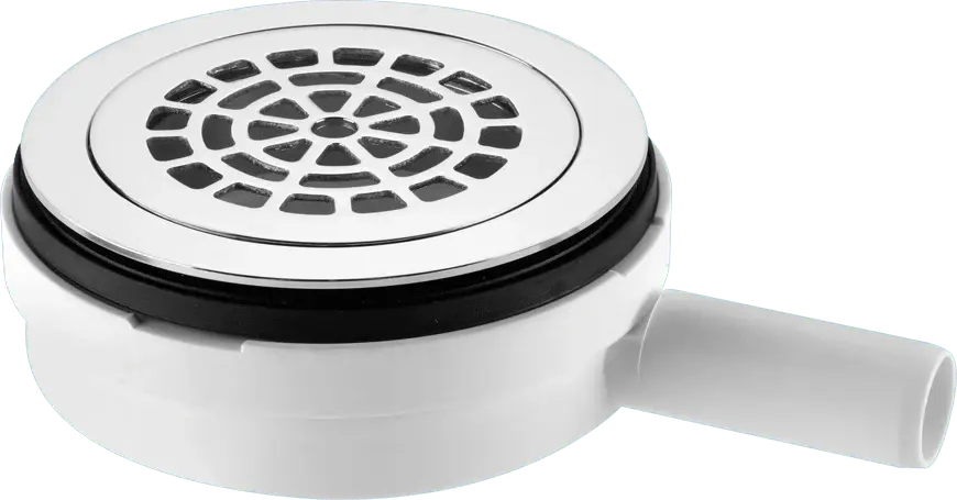McAlpine UPSW-4-22MM Pumped Shower Waste Outlet: 113mm Chromium Plated Brass Flange Top Access x 22mm Plain Tail Outlet