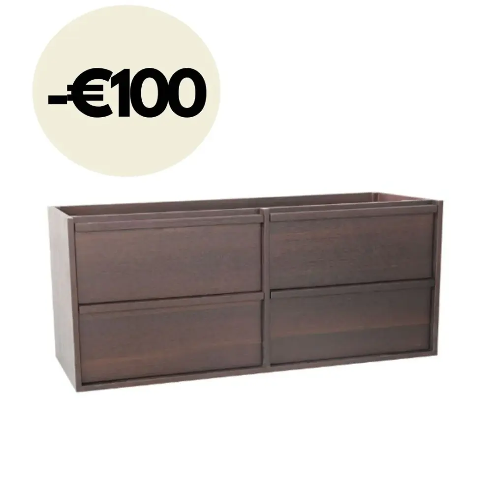 Bathroom cabinet two drawers - Fien - Smoke wood - 120 cm