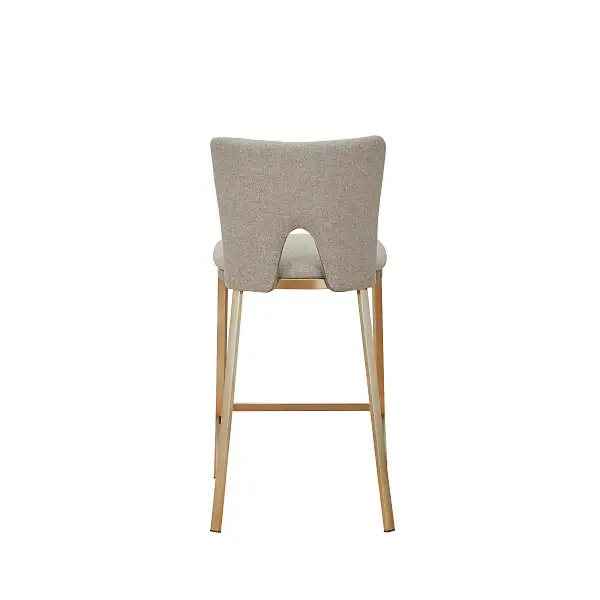Modrest Burton - Contemporary Beige + Brass Counter Stool Adjust Two