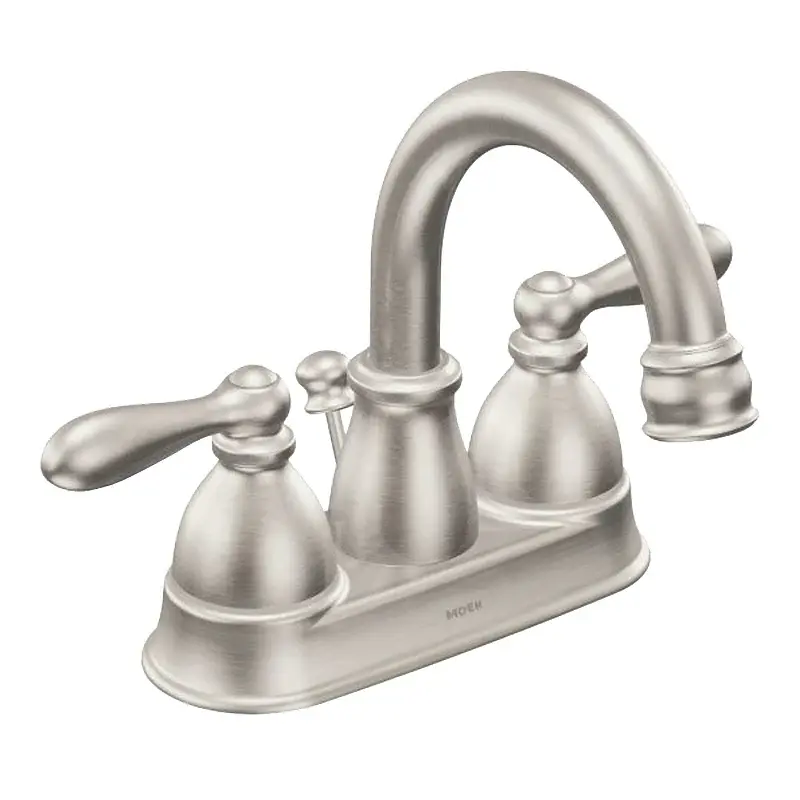 Moen WS84667SRN Bathroom Faucet, 1.2 gpm, 2-Handle, Steel, Brushed Nickel, Lever Handle, High Arc Spout
