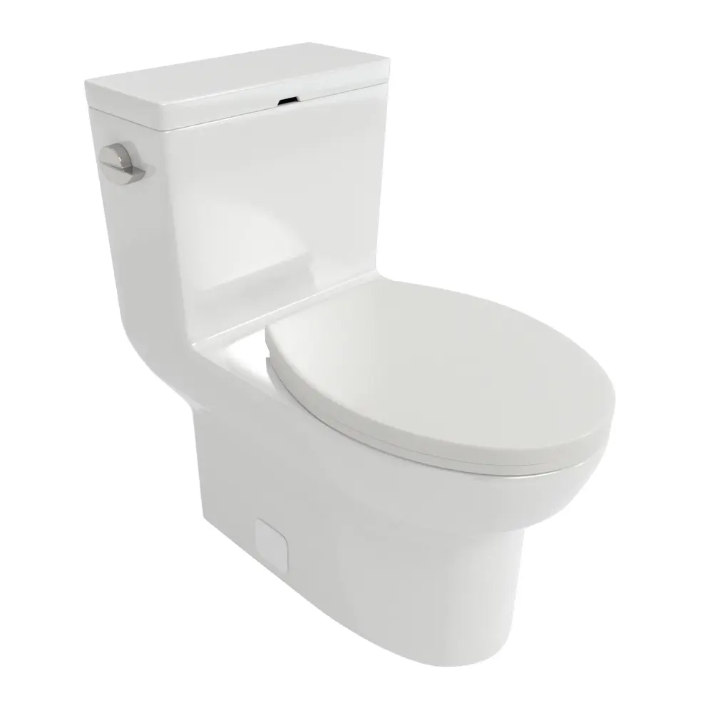 1 Piece Toilet & Plush Closing Seat - White