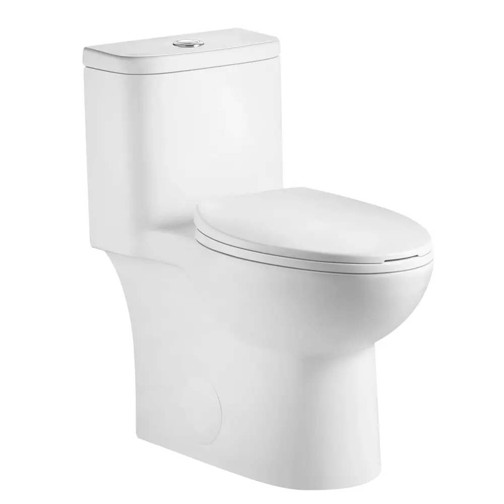 1 Piece Toilet Tornado Flush, Velvety Closing Seat