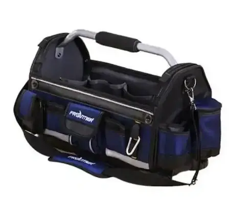 Frontier 19 Inch Open Tote Tool Bag Rotating Handle Midnight and Blue