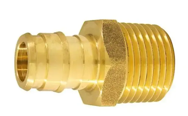 Pegboard Compatible APOLLO 1/2 . Warm alloy PEX- Expansion Barb x 1/2 . MNPT Male Adapter *DAMAGED BAG*