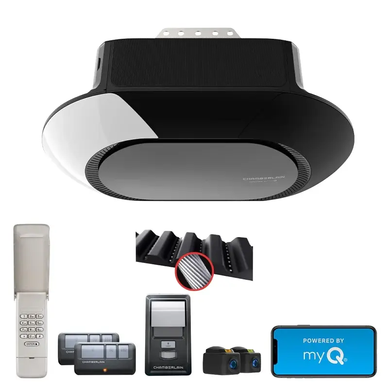 Chamberlain B4603T Garage Door Opener, Belt Drive, OS: myQ and Security+ 2.0, Ebony