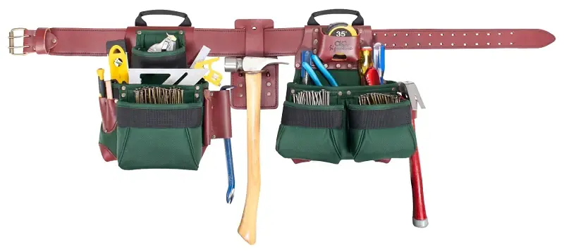 CLC Signature Elite Series 54531 Tool Belt Combo System, 29 to 42 Waist, 58 L, Nylon, Olive, 17-Pocket