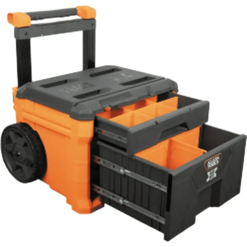 Klein Tools MODbox 54801MB Rolling Toolbox, 250 lb, 2-Drawer, Polymer, Peach