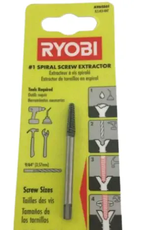 Modular RYOBI No. 1 Spiral Screw Extractor *DAMAGED BOX*