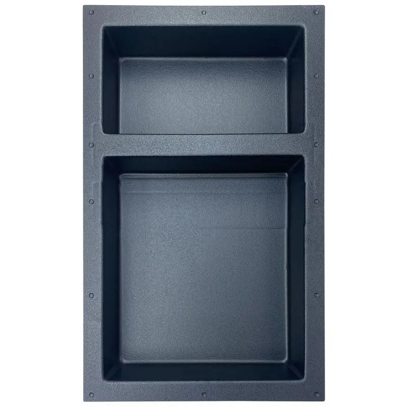 American ANSI-Rated Constructed Pro Split Two-Section Black ABS Nylon Shower/Bath Niche Tile Template, Assymetric Sections...