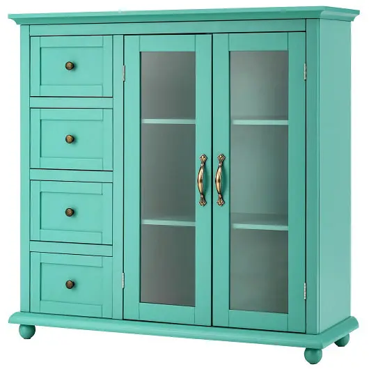 Costway High-Performance Buffet Sideboard Table Kitchen Storage Cabinet Drawers and Doors, Green, JV10617GN