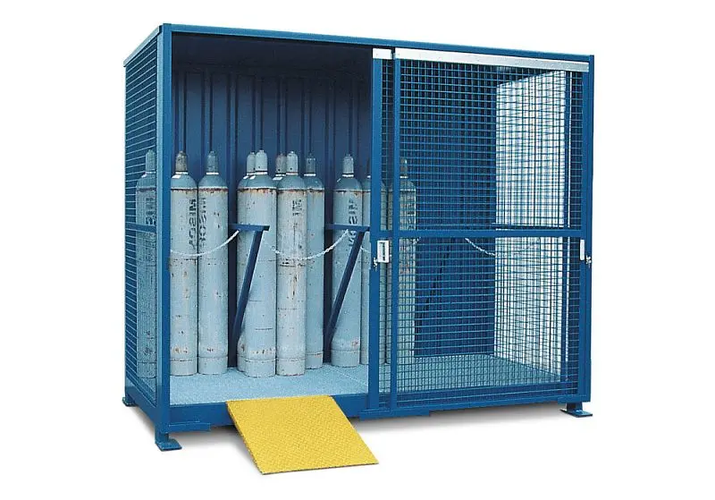 Denios Durable Gas Cylinder Storage Ramp, Optional Ramps Gas Cylinder Storage Cages, L62-3122