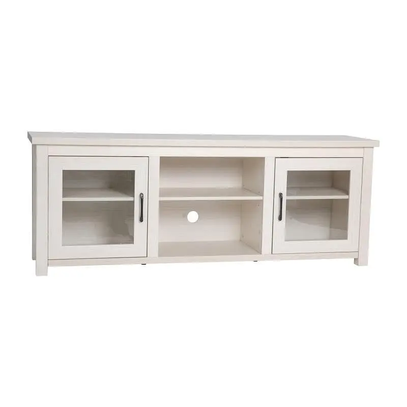 Flash Furniture Sheffield Timeless TV Stand up to 80" TVs - Modern Bright White Wash Finish Full Glass Doors 65"...