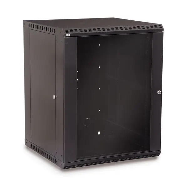 Kendall Howard 15U LINIER, Fixed Wall Mount Cabinet, Glass Door, 3140-3-001-15