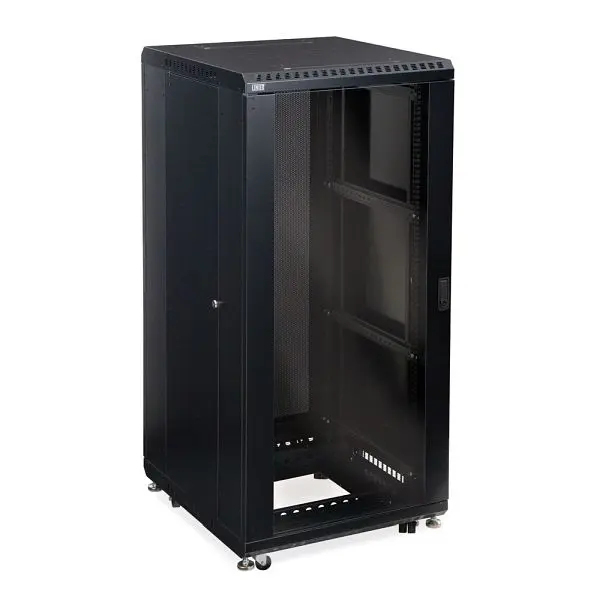 Kendall Howard 27U LINIER, Server Cabinet, Glass/Vented Doors, 24" Depth, 3100-3-024-27