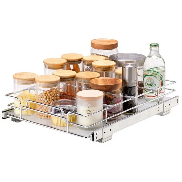 VEVOR 12"W x 17"D Pull Out Cabinet Arranger, Heavy Duty Slide Out Pantry Shelves, HGSLLHGSJXYC1UDZFV0