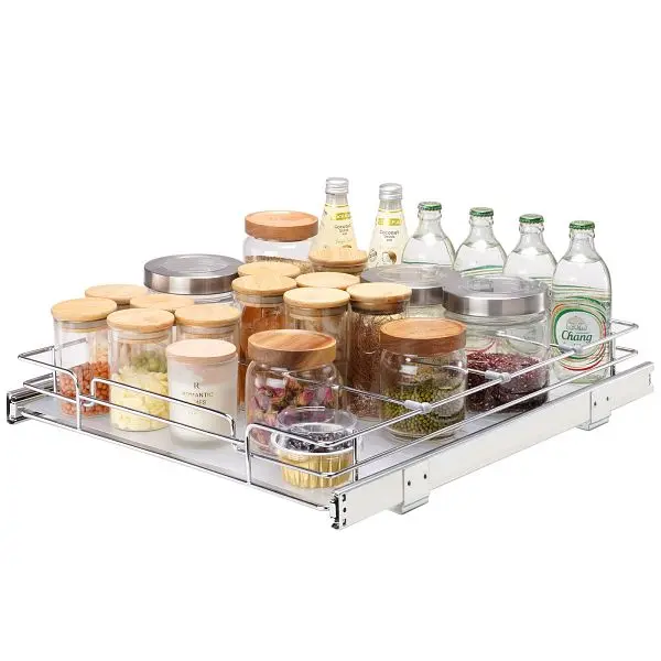 VEVOR 14"W x 21"D Pull Out Cabinet Arranger, Heavy Duty Slide Out Pantry Shelves, HG114W21D315H1TT7V0
