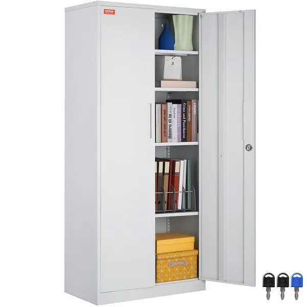 VEVOR Corrosion-Resistant Metal Storage Cabinet, All Bright White, DXCWJCQBY51808OP2V0