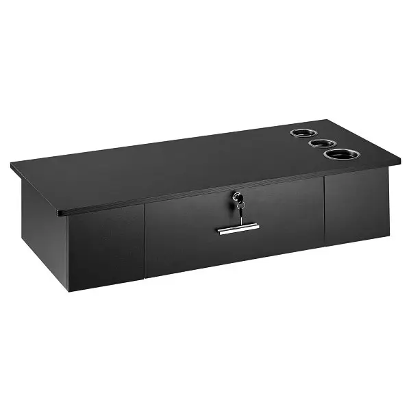 VEVOR Efficient Wall-Mounted Salon Workstation, 3 Holders Hair Dryers, Safe Drawer Lock, Perfect SPA, Hairdressing Salons,...