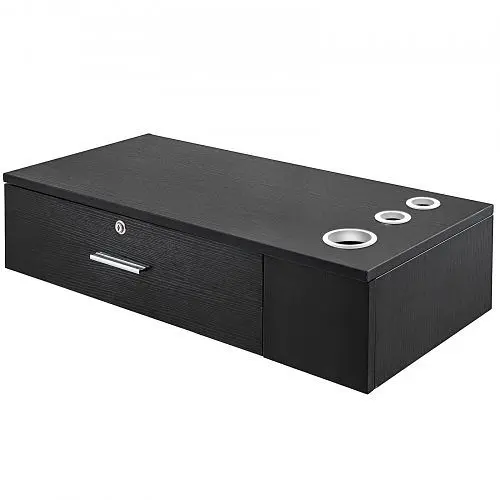 VEVOR Non-Toxic Midnight Black Salon Wall Mount Stations Styling Timeless Locking Storage Beauty Salon Spa Equipment, SLGH...