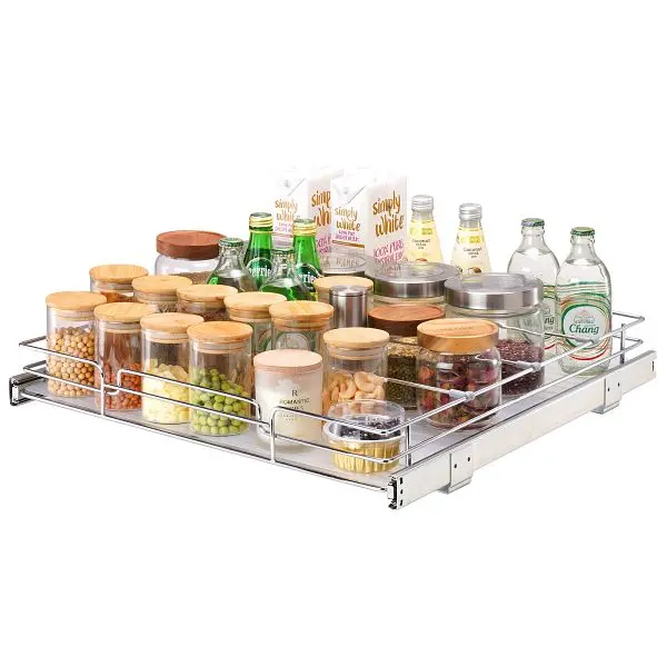VEVOR Plug-and-Play 20"W x 21"D Pull Out Cabinet Arranger, Heavy Duty Slide Out Pantry Shelves, HG120W21D315HV5E0V0