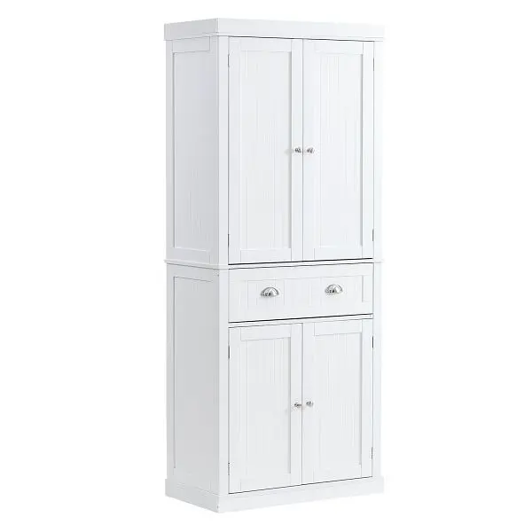 VEVOR Quick-Connect 72" Kitchen Pantry Storage Cabinet, Freestanding Functionality Cabinets Doors, Drawer and 3 Adjus...