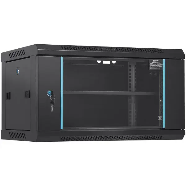 VEVOR 6U Wall Mount Network Server Cabinet, 15.5" Deep, WLJJGHBL6U1556GI7V0