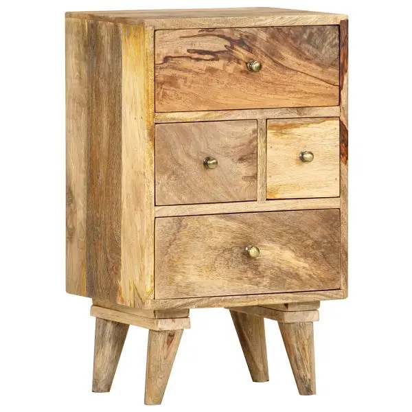 vidaXL Bedside Cabinet 14.2"x11.8"x23.6" Solid Mango Wood, Bronze colored, 286123