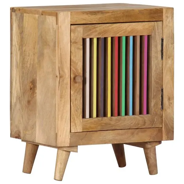 vidaXL Bedside Cabinet 15.7"x11.8"x19.7" Solid Mango Wood, Bronze colored, 249867