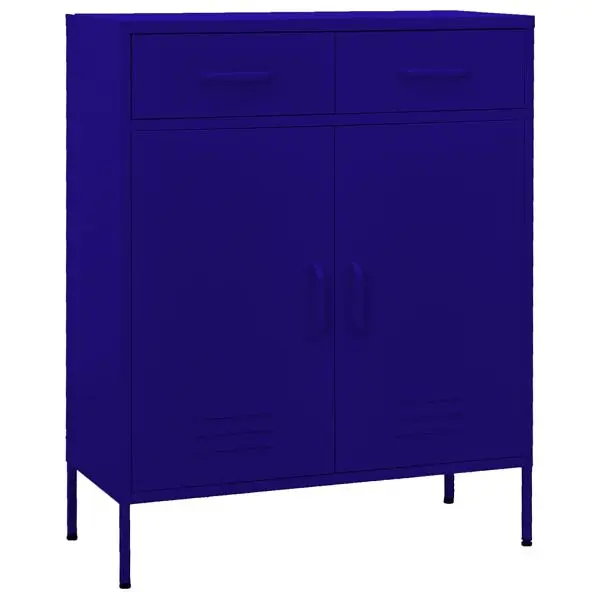 vidaXL Classic Storage Cabinet Navy Blue 31.5"x13.8"x40" Tool Steel, 336154