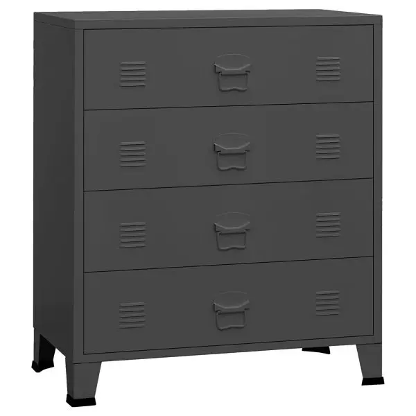 vidaXL Industrial Drawer Cabinet Anthracite 30.7"x15.7"x36.6" Metal, 339617