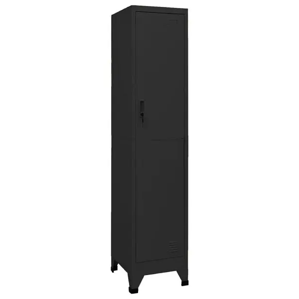 vidaXL Locker Cabinet Black 15"x17.7"x70.9" Spring Steel, 1 door, 339774